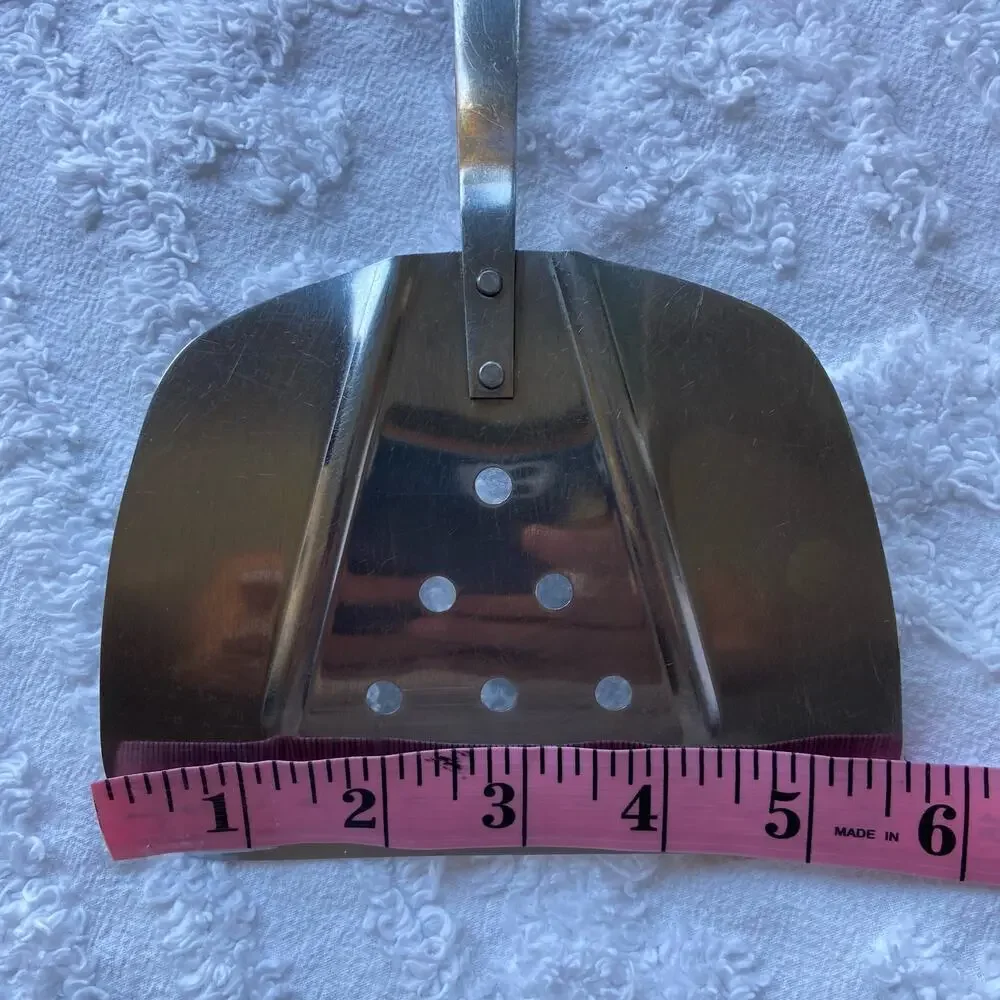 VTG ROBINSON STAINLESS STEEL USA Extra Wide Kitchen Spatula Wooden Handle 12